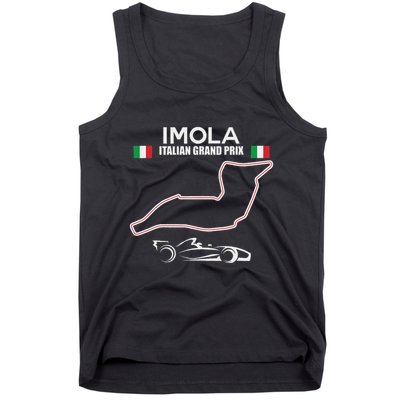 Imola Race Track Formula Racing Car Italian Tank Top