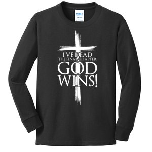 IVe Read The Final Chapter God Wins Christian Faith Cross Kids Long Sleeve Shirt