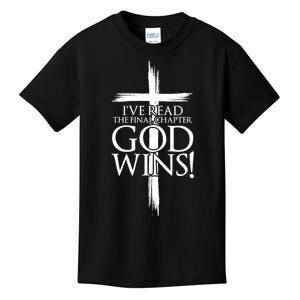 IVe Read The Final Chapter God Wins Christian Faith Cross Kids T-Shirt