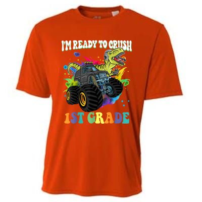 Im Ready To Crush 1st Grade Dinosaur Back To School Cooling Performance Crew T-Shirt