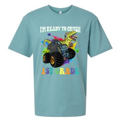 Im Ready To Crush 1st Grade Dinosaur Back To School Sueded Cloud Jersey T-Shirt