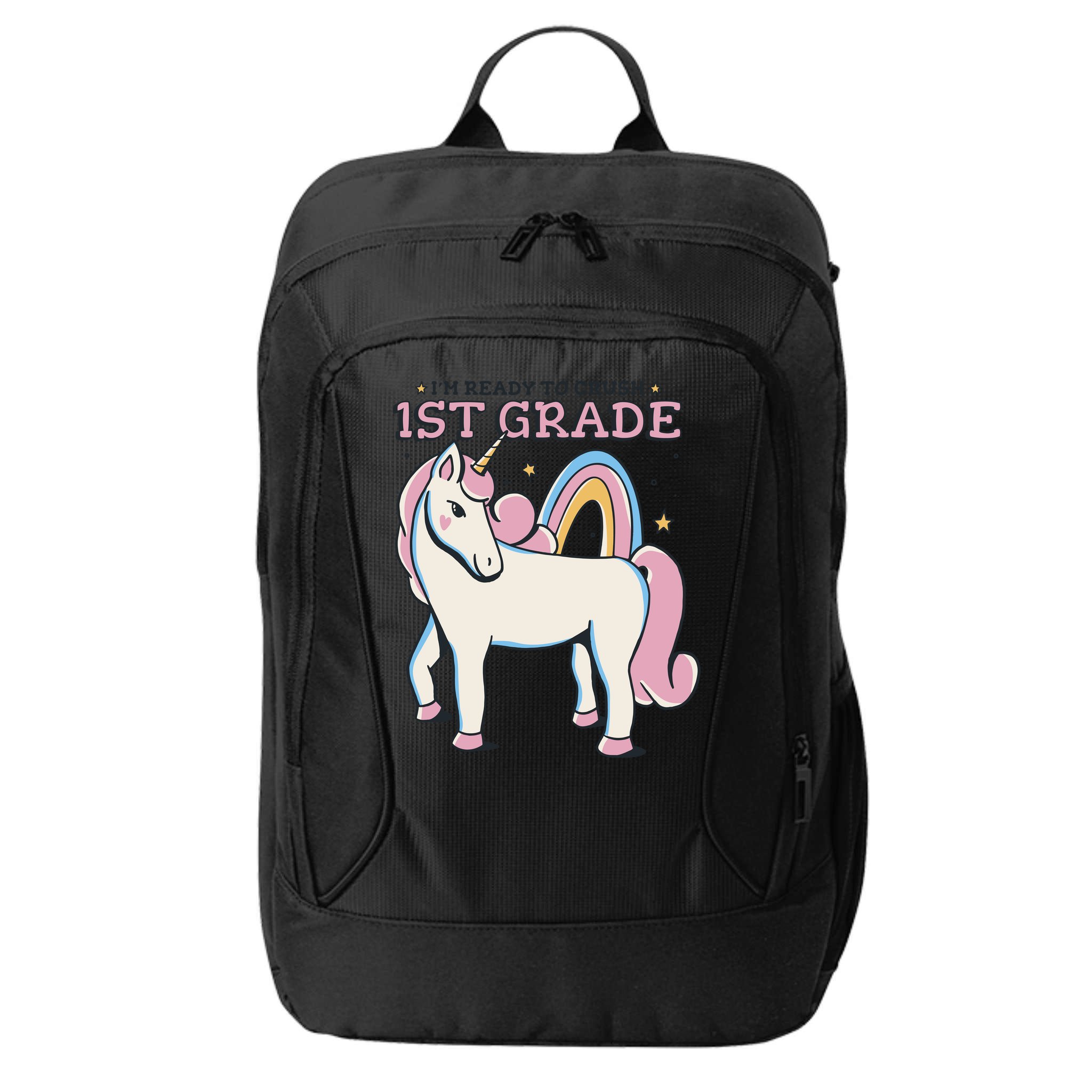 I'm Ready To Crush 1st Grade Rainbow Unicorn City Backpack