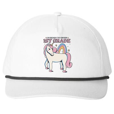 I'm Ready To Crush 1st Grade Rainbow Unicorn Snapback Five-Panel Rope Hat