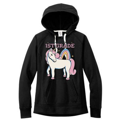 I'm Ready To Crush 1st Grade Rainbow Unicorn Women's Fleece Hoodie