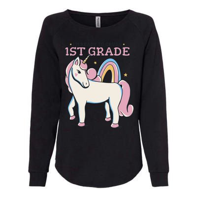 I'm Ready To Crush 1st Grade Rainbow Unicorn Womens California Wash Sweatshirt