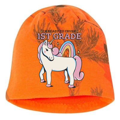 I'm Ready To Crush 1st Grade Rainbow Unicorn Kati - Camo Knit Beanie