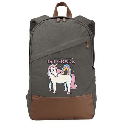 I'm Ready To Crush 1st Grade Rainbow Unicorn Cotton Canvas Backpack