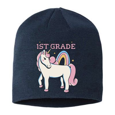 I'm Ready To Crush 1st Grade Rainbow Unicorn Sustainable Beanie