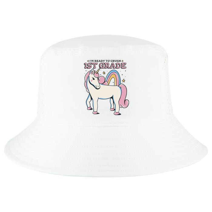 I'm Ready To Crush 1st Grade Rainbow Unicorn Cool Comfort Performance Bucket Hat