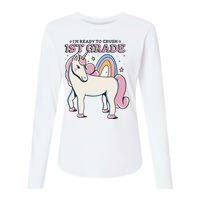 I'm Ready To Crush 1st Grade Rainbow Unicorn Womens Cotton Relaxed Long Sleeve T-Shirt