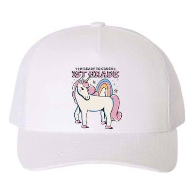 I'm Ready To Crush 1st Grade Rainbow Unicorn Yupoong Adult 5-Panel Trucker Hat