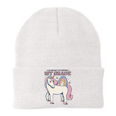 I'm Ready To Crush 1st Grade Rainbow Unicorn Knit Cap Winter Beanie