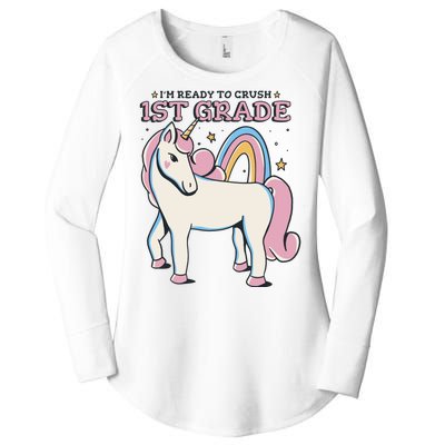 I'm Ready To Crush 1st Grade Rainbow Unicorn Women's Perfect Tri Tunic Long Sleeve Shirt