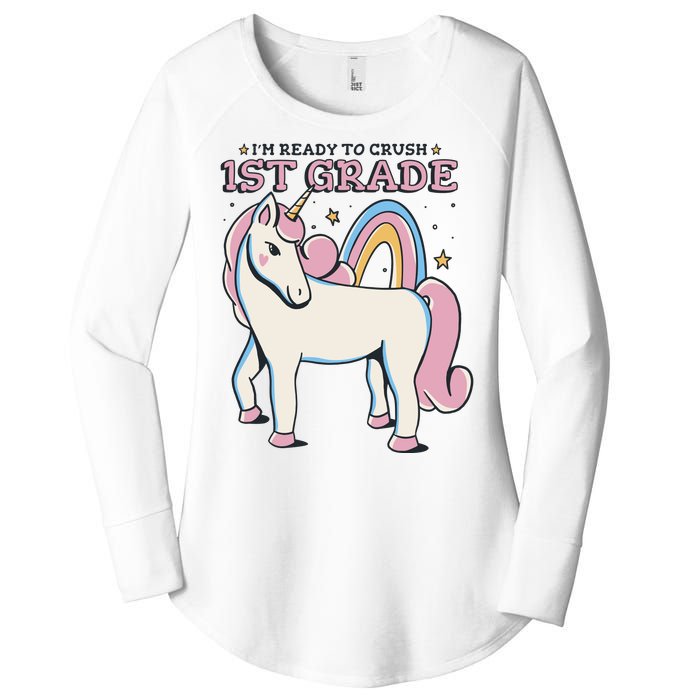 I'm Ready To Crush 1st Grade Rainbow Unicorn Women's Perfect Tri Tunic Long Sleeve Shirt