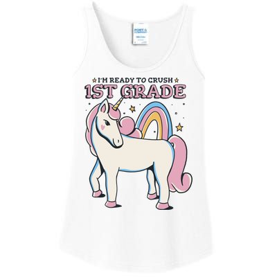 I'm Ready To Crush 1st Grade Rainbow Unicorn Ladies Essential Tank