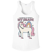 I'm Ready To Crush 1st Grade Rainbow Unicorn Ladies PosiCharge Competitor Racerback Tank