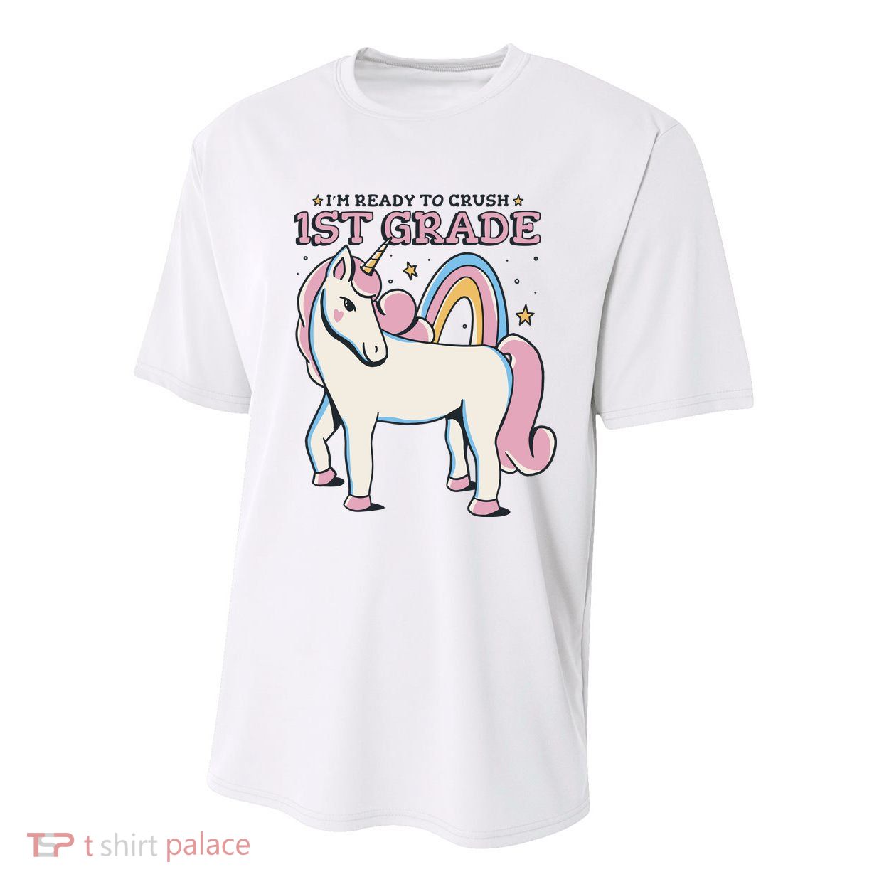 I'm Ready To Crush 1st Grade Rainbow Unicorn Youth Performance Sprint T-Shirt