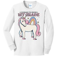 I'm Ready To Crush 1st Grade Rainbow Unicorn Kids Long Sleeve Shirt