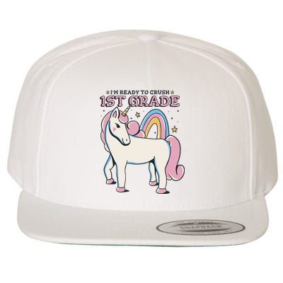 I'm Ready To Crush 1st Grade Rainbow Unicorn Wool Snapback Cap