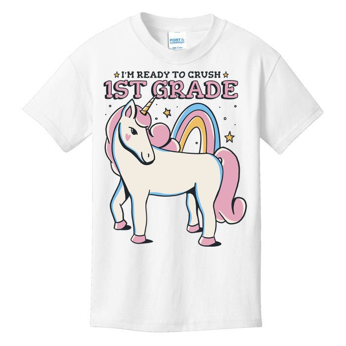 I'm Ready To Crush 1st Grade Rainbow Unicorn Kids T-Shirt