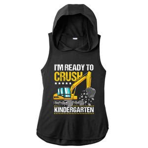 I'm Ready To Crush Kindergarten Construction Vehicle Boy Ladies PosiCharge Tri-Blend Wicking Draft Hoodie Tank