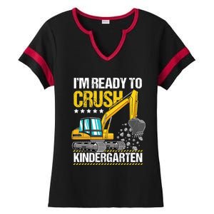 I'm Ready To Crush Kindergarten Construction Vehicle Boy Ladies Halftime Notch Neck Tee