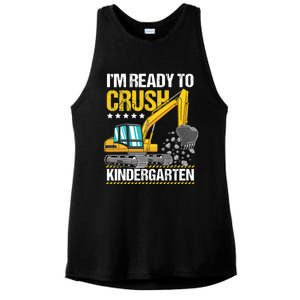 I'm Ready To Crush Kindergarten Construction Vehicle Boy Ladies PosiCharge Tri-Blend Wicking Tank