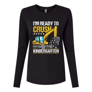 I'm Ready To Crush Kindergarten Construction Vehicle Boy Womens Cotton Relaxed Long Sleeve T-Shirt