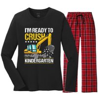 I'm Ready To Crush Kindergarten Construction Vehicle Boy Women's Long Sleeve Flannel Pajama Set 