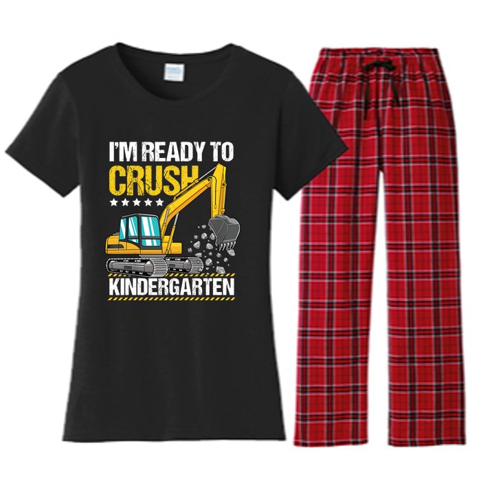 I'm Ready To Crush Kindergarten Construction Vehicle Boy Women's Flannel Pajama Set