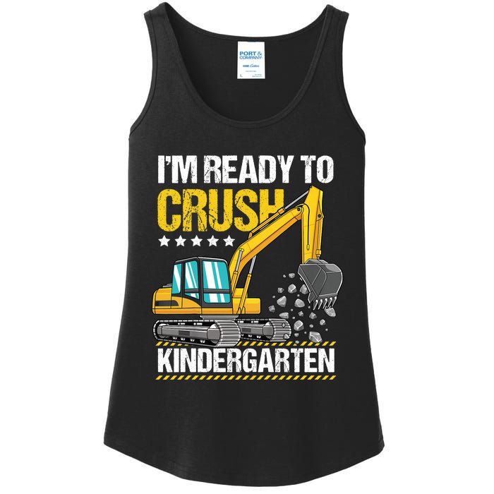 I'm Ready To Crush Kindergarten Construction Vehicle Boy Ladies Essential Tank