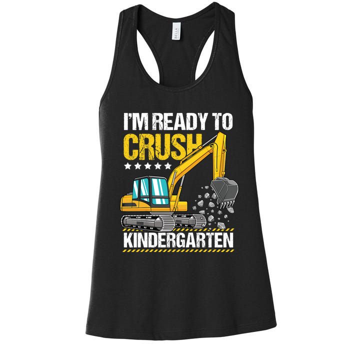 I'm Ready To Crush Kindergarten Construction Vehicle Boy Women's Racerback Tank