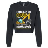 I'm Ready To Crush Kindergarten Construction Vehicle Boy Cropped Pullover Crew