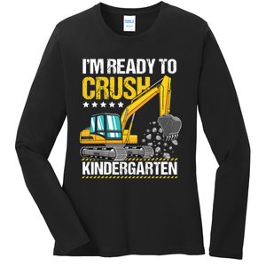 I'm Ready To Crush Kindergarten Construction Vehicle Boy Ladies Long Sleeve Shirt