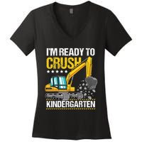 I'm Ready To Crush Kindergarten Construction Vehicle Boy Women's V-Neck T-Shirt