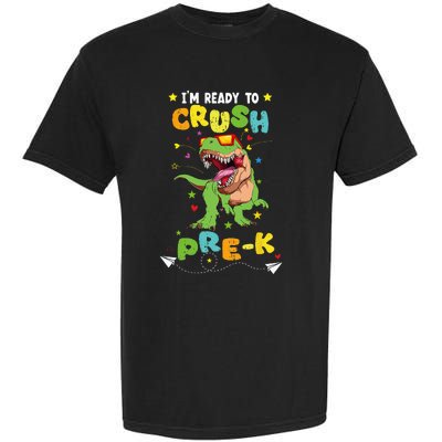 Im Ready To Crush Pre K T Rex Dinosaur Back To School Boy Garment-Dyed Heavyweight T-Shirt