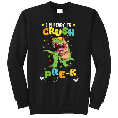 Im Ready To Crush Pre K T Rex Dinosaur Back To School Boy Sweatshirt