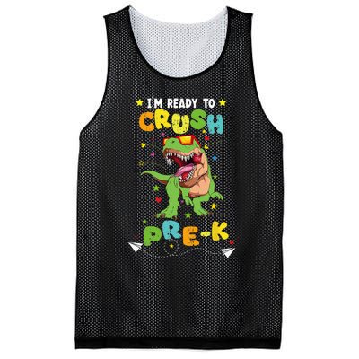 Im Ready To Crush Pre K T Rex Dinosaur Back To School Boy Mesh Reversible Basketball Jersey Tank