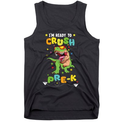 Im Ready To Crush Pre K T Rex Dinosaur Back To School Boy Tank Top