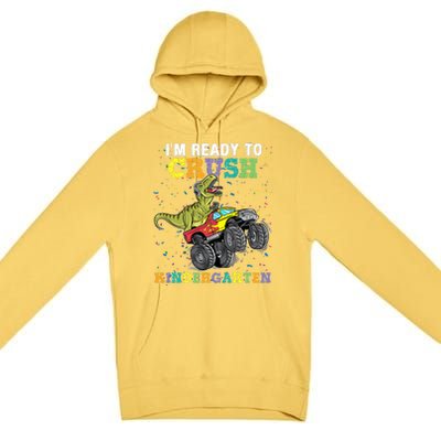 I'm Ready To Crush Kindergarten Monster Truck Dinosaur Premium Pullover Hoodie