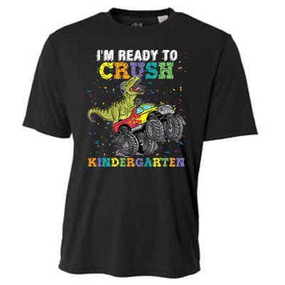 I'm Ready To Crush Kindergarten Monster Truck Dinosaur Cooling Performance Crew T-Shirt