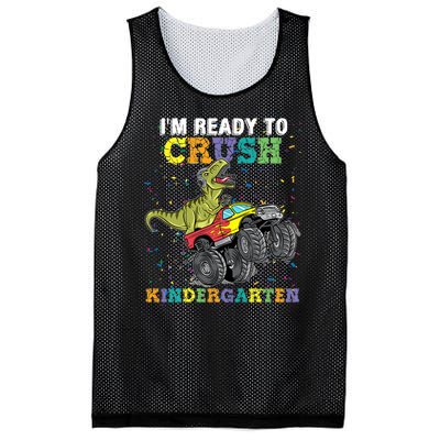 I'm Ready To Crush Kindergarten Monster Truck Dinosaur Mesh Reversible Basketball Jersey Tank