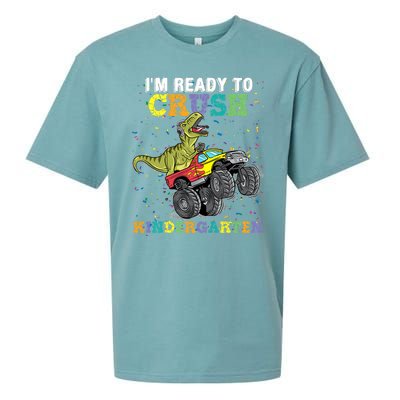 I'm Ready To Crush Kindergarten Monster Truck Dinosaur Sueded Cloud Jersey T-Shirt