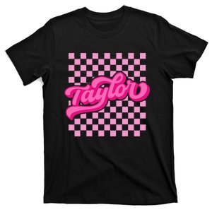 irl Retro T.AYLOR First Name Personalized Groovy Birthday T-Shirt