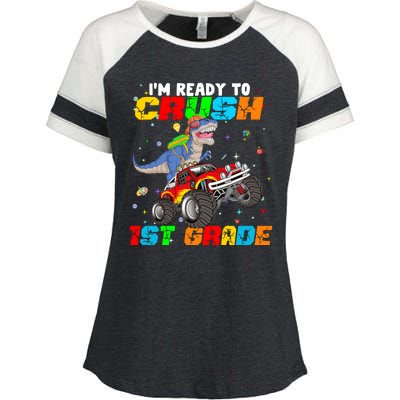 I'm Ready To Crush 1st Grade Enza Ladies Jersey Colorblock Tee