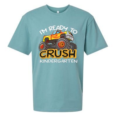 Im Ready To Crush Kindergarten Dinosaur First Day Of School Sueded Cloud Jersey T-Shirt