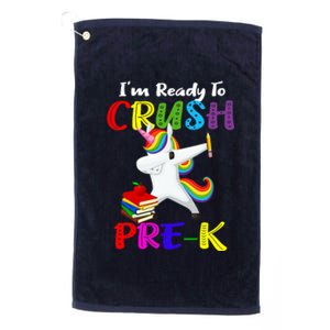 I'm Ready To Crush Pre K Tee Dabbing Unicorn Pre School Pre K Platinum Collection Golf Towel