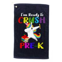 I'm Ready To Crush Pre K Tee Dabbing Unicorn Pre School Pre K Platinum Collection Golf Towel