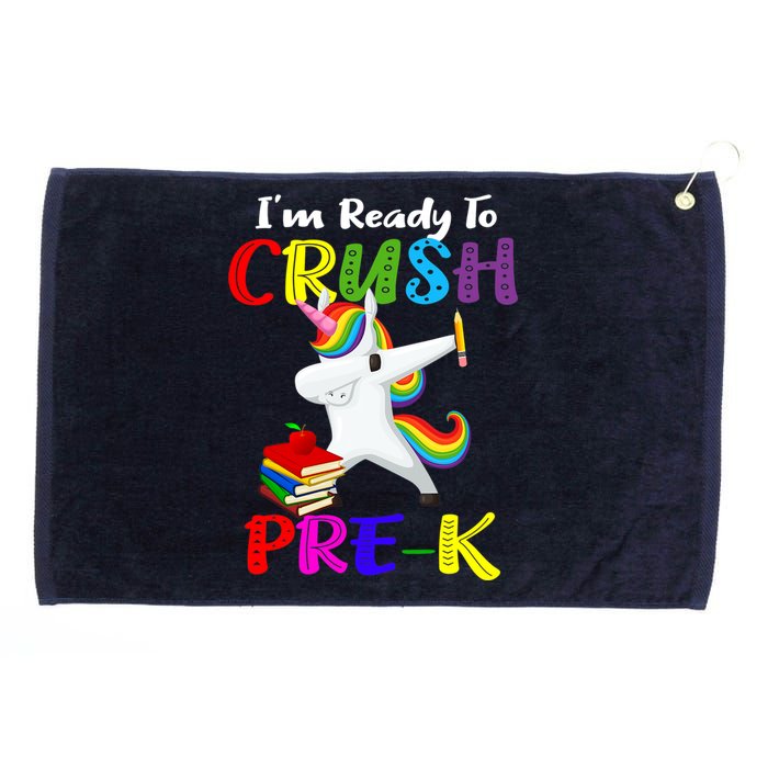 I'm Ready To Crush Pre K Tee Dabbing Unicorn Pre School Pre K Grommeted Golf Towel