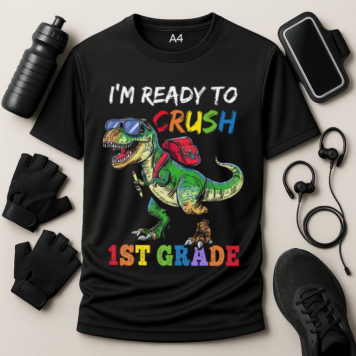 IM Ready To Crush 1st Grade Dinosaur 1st Day Of School Cooling Performance Crew T-Shirt